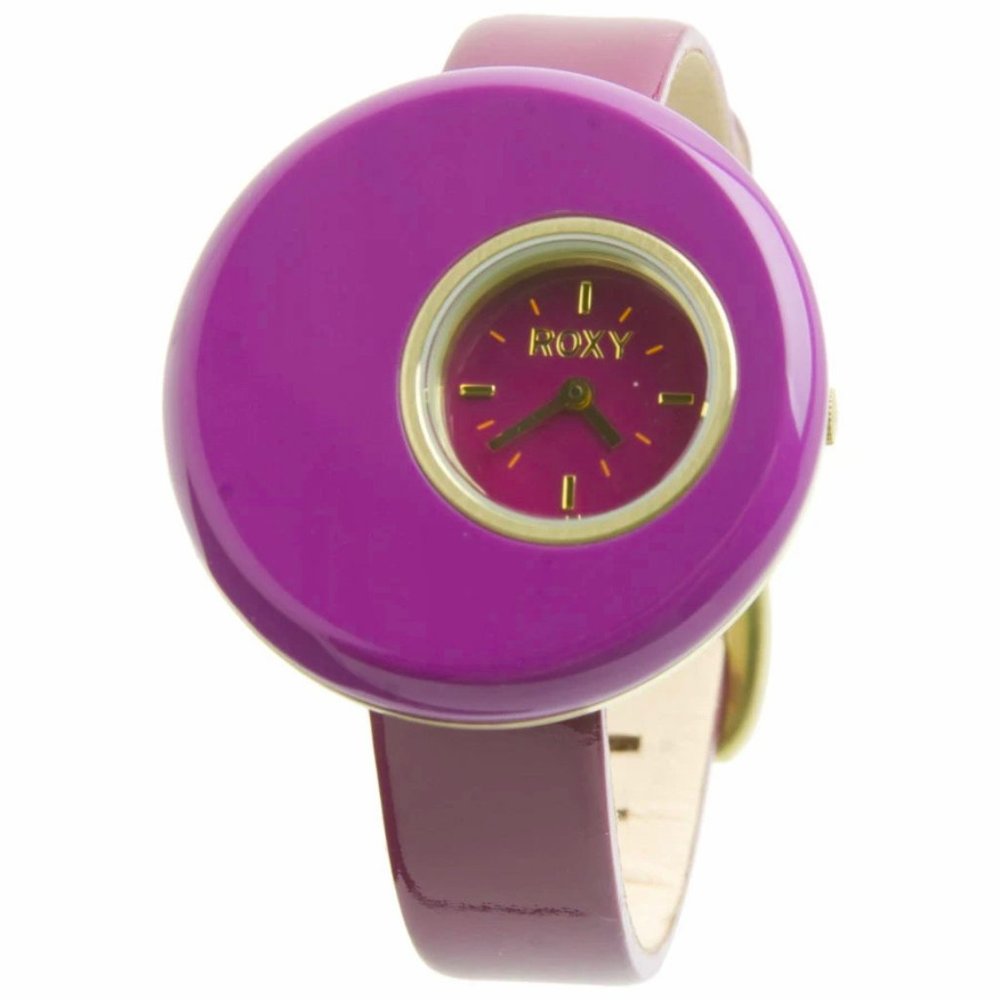NEW ROXY POLKA DOT PURPLE WOMENS WATCH LEATHER